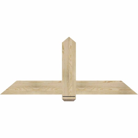 Ekena Millwork Eugene Rough Sawn Timber Gable Bracket, Douglas Fir, 60"W x 25"H x 2"D x 6"F, 10/12 Pitch GBW060X25X0206EUG00RDF